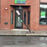 Damaged Sign at 1–61 University Rd