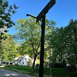 Damaged Sign at 85 Hilltop Rd, Chestnut Hill