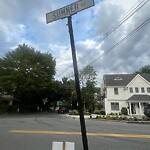 Damaged Sign at 6 Blake Rd