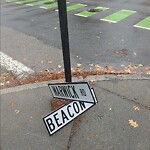 Damaged Sign at 1796 Beacon St